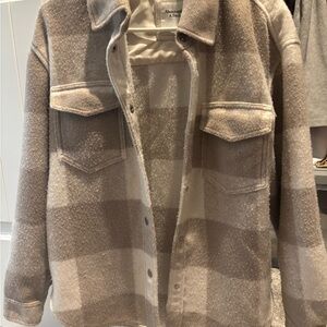 Abercrombie & Fitch Plaid Jacket in Beige and Cream